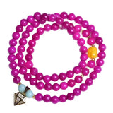 Natural Shu Julai Chalcedony Beaded Bracelets 6mm Pink Crystal Stone DIY Gift