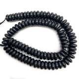 Shungite Stone Beads 15'' Rondelle for Jewelry Making