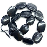 Natural Shungite Stone Beads 15'' Oval DIY Loose Beads
