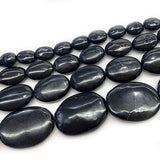 Natural Shungite Stone Beads 15'' Oval DIY Loose Beads