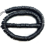 Natural Shungite Stone Beads 15'' Rondelle DIY Loose Beads