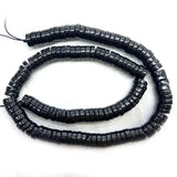 Natural Shungite Stone Beads 15'' Rondelle DIY Loose Beads