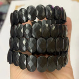 Shungite Stone Beads Bracelet Gemstone Jewelry Bangle Charm Gift