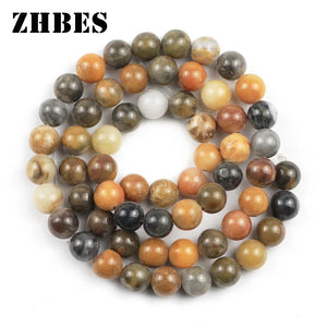Silicified Wood Stone Ball Beads 6/8/10/12MM Round Spacers