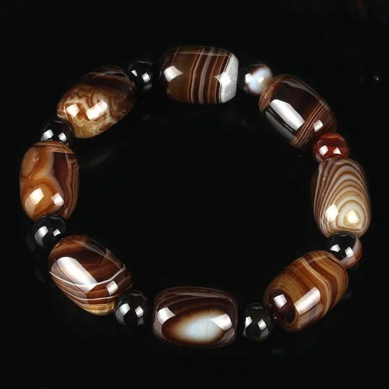 Natural Silk Agate Bracelet for Men and Women