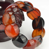 National Style Natural Silk Wrapped Agate Bracelet Men Women