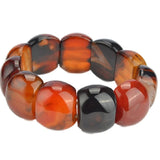 National Style Natural Silk Wrapped Agate Bracelet Men Women