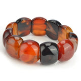 National Style Natural Silk Wrapped Agate Bracelet Men Women
