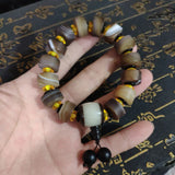 Natural Silk Wrapped Agate Single Loop Bracelet, Men's Style