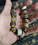 Natural Silk Wrapped Agate Single Loop Bracelet, Men's Style