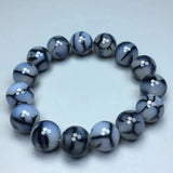 White Dragon Pattern Agate Bracelet National Wind Buddha Bead Jewelry