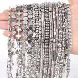 Irregular Hematite Stone Flat Round Beads for Jewelry Making
