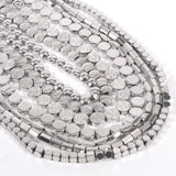 Irregular Hematite Stone Flat Round Beads for Jewelry Making