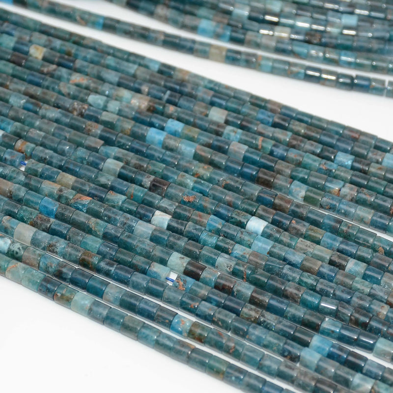 Natural Apatite Round Tube Beads 4mmx4mm