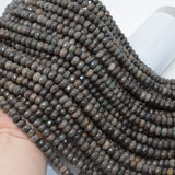 Natural Grey Opal Faceted Rondelle Beads 7.8mm-8mm
