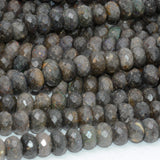 Natural Grey Opal Faceted Rondelle Beads 7.8mm-8mm