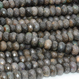 Natural Grey Opal Faceted Rondelle Beads 7.8mm-8mm