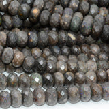 Natural Grey Opal Faceted Rondelle Beads 7.8mm-8mm