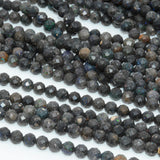 Natural Matrix Opal Faceted Round Beads 4.3mm