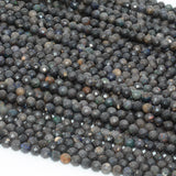 Natural Matrix Opal Faceted Round Beads 4.3mm