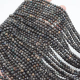 Natural Matrix Opal Faceted Round Beads 4.3mm