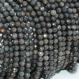 Natural Matrix Opal Faceted Round Beads 4.3mm