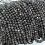 Natural Matrix Opal Faceted Round Beads 4.3mm