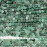 Natural Emerald Cube Bead 3.8mm, Light