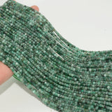 Natural Emerald Cube Bead 3.8mm, Light