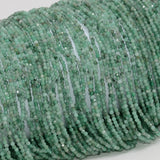 Natural Emerald Faceted Round Beads 1.9mm