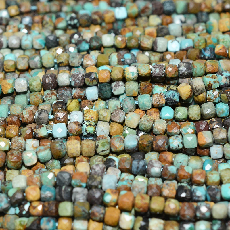 Hubei Turquoise Cube Beads 4.2-4.5mm