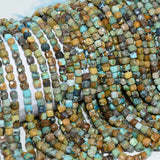 Hubei Turquoise Cube Beads 4.2-4.5mm