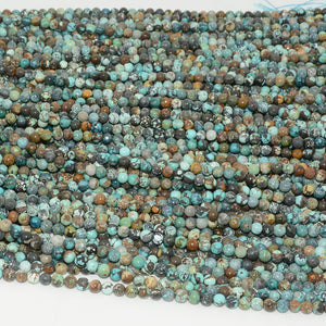 Natural Hubei Turquoise Loose Round Beads 4mm-4.2mm