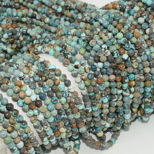 Natural Hubei Turquoise Loose Round Beads 4mm-4.2mm