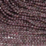 Natural Ruby Myanmar Faceted Round Beads 4mm