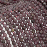 Natural Ruby Myanmar Faceted Round Beads 4mm