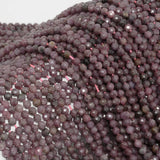 Natural Ruby Myanmar Faceted Round Beads 4mm