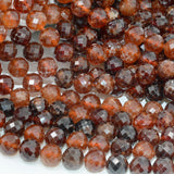 Natural Spessartine Garnet Faceted Round Beads 8.8mm