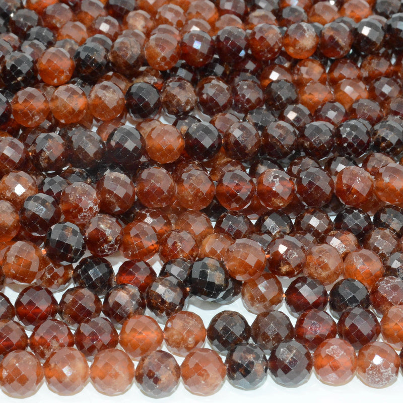 Natural Spessartine Garnet Faceted Round Beads 8.8mm