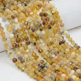 Natural Yellow Opal Faceted Round Beads 6mm