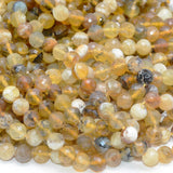 Natural Yellow Opal Faceted Round Beads 6mm