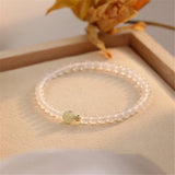 Vintage Single Bead Hetian Jade 4mm Agate Bracelet
