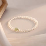 Vintage Single Bead Hetian Jade 4mm Agate Bracelet