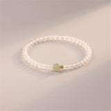 Vintage Single Bead Hetian Jade 4mm Agate Bracelet