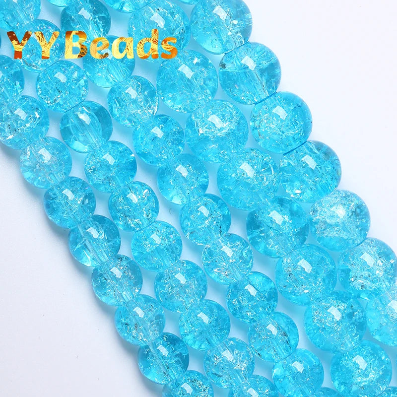 Natural Sky Crystal Stone Beads Round Spacer Beads 8-12mm