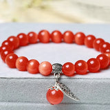 Sky Opal Hand Carved Pearl Jade Bracelet for Women