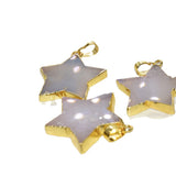 Chalcedony Stone Star Pendant for Jewelry Making Women Plating Bezel Gem