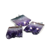 Natural Slice Geode Druzy Amethysts Stone Point Pendant Purple Crystal Quartz