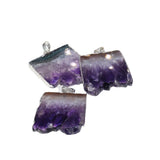 Natural Slice Geode Druzy Amethysts Stone Point Pendant Purple Crystal Quartz