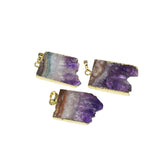 Natural Slice Geode Druzy Amethysts Stone Point Pendant Purple Crystal Quartz